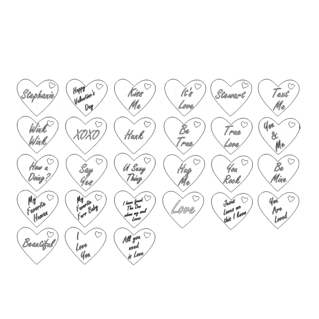 Custom Love Wooden Hearts | Custom Hanging Hearts | Personalized Hearts | Laser Engraved Hearts | Small Hearts | Message Heart