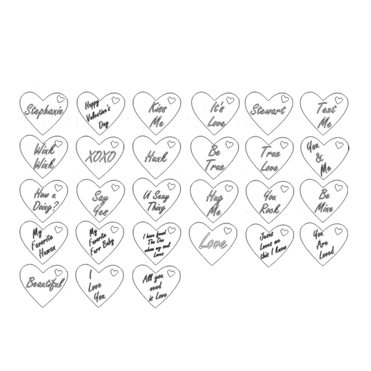 Pair of Custom Love Wooden Hearts | Custom Hanging Hearts | Personalized Hearts | Laser Engraved Hearts | Small Hearts | Message Heart