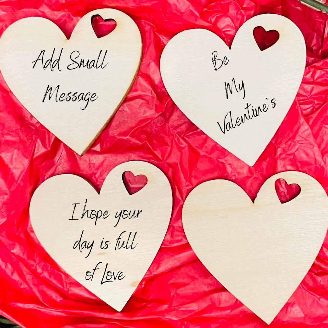 Custom Love Wooden Hearts | Custom Hanging Hearts | Personalized Hearts | Laser Engraved Hearts | Small Hearts | Message Heart