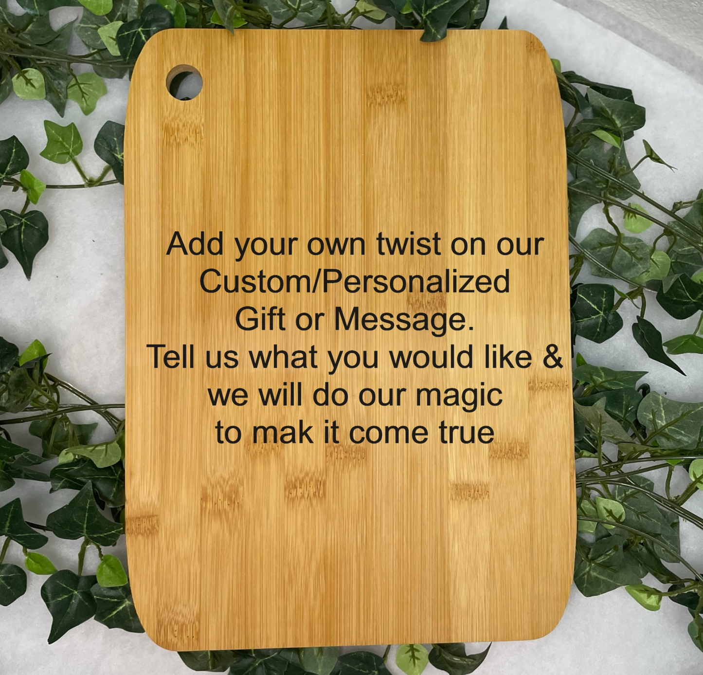 Personalized Round Bamboo Cutting Board | Bamboo Cutting Board | Customized Cutting Board | Laser Engraved | Message | Poem |