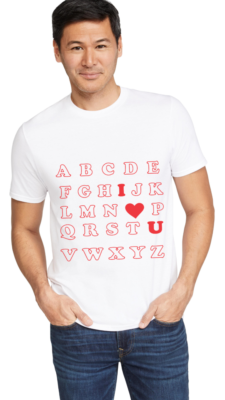 ABC I Love You Unisex Adult Shirt | Custom T-shirt | Personalized T-shirt | Personalized Shirt | Custom Printing T-shirts | Shirt |