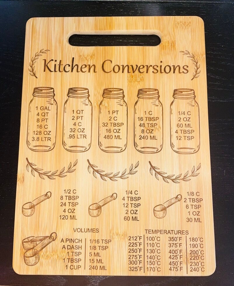 Kitchen Conversion Classic Bamboo Cutting Board | Bamboo Cutting Board | Laser Engraved Cutting Board | Kitchen Decor