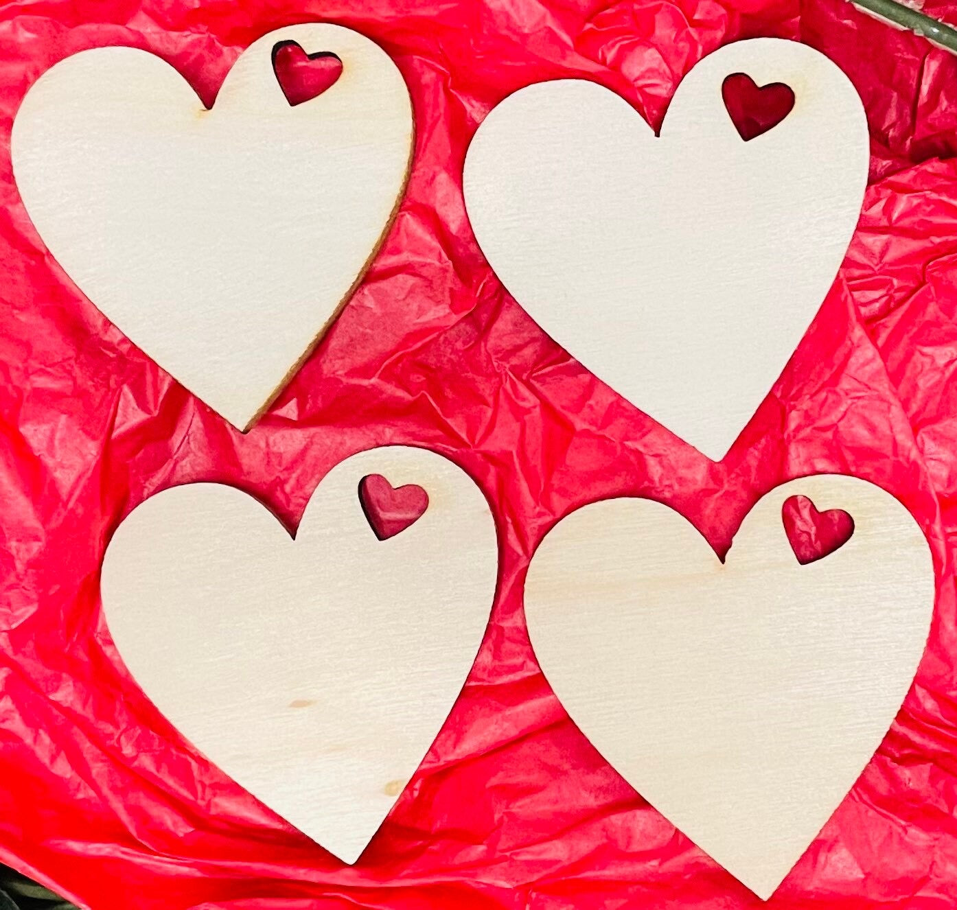 Custom Love Wooden Hearts | Custom Hanging Hearts | Personalized Hearts | Laser Engraved Hearts | Small Hearts | Message Heart