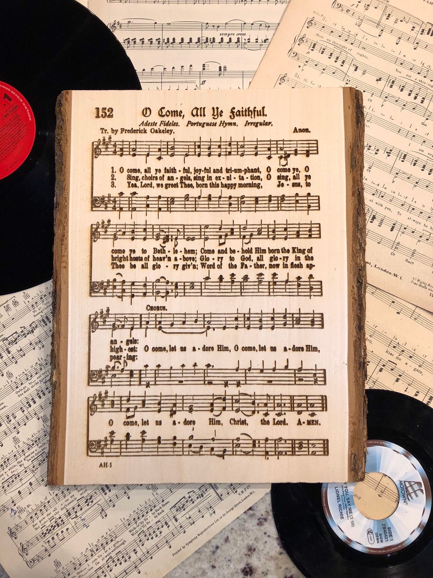 Laser Engraved Hymn | Engraved Hymn Wood | Live Edge Wood | Live Edge Plank | Live Edge Hymn |