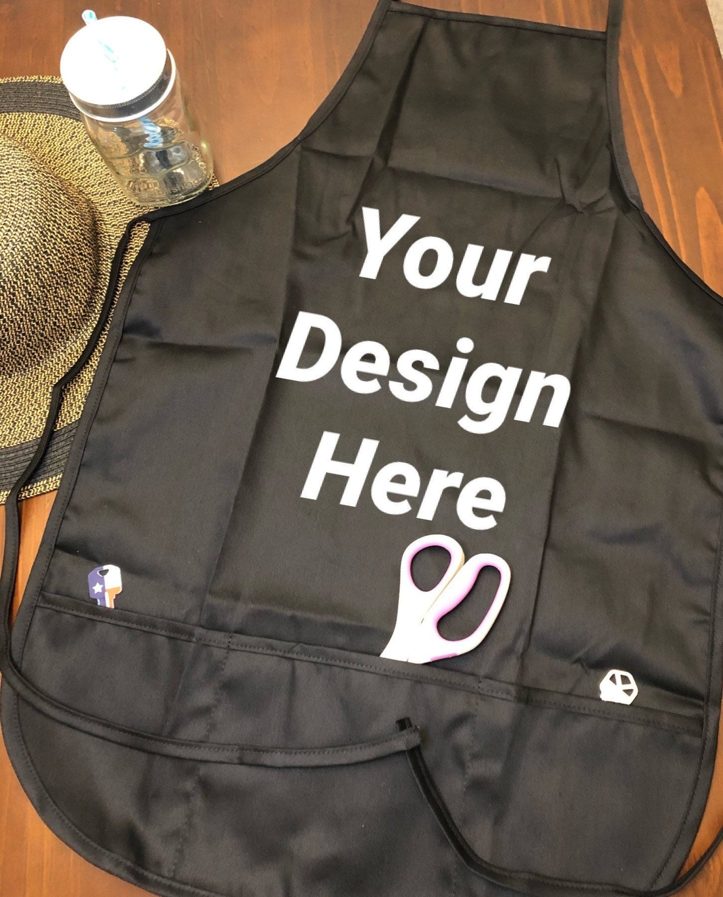 Personalized Apron | Apron With Pockets | Any Text or Logo | Custom Design Apron |