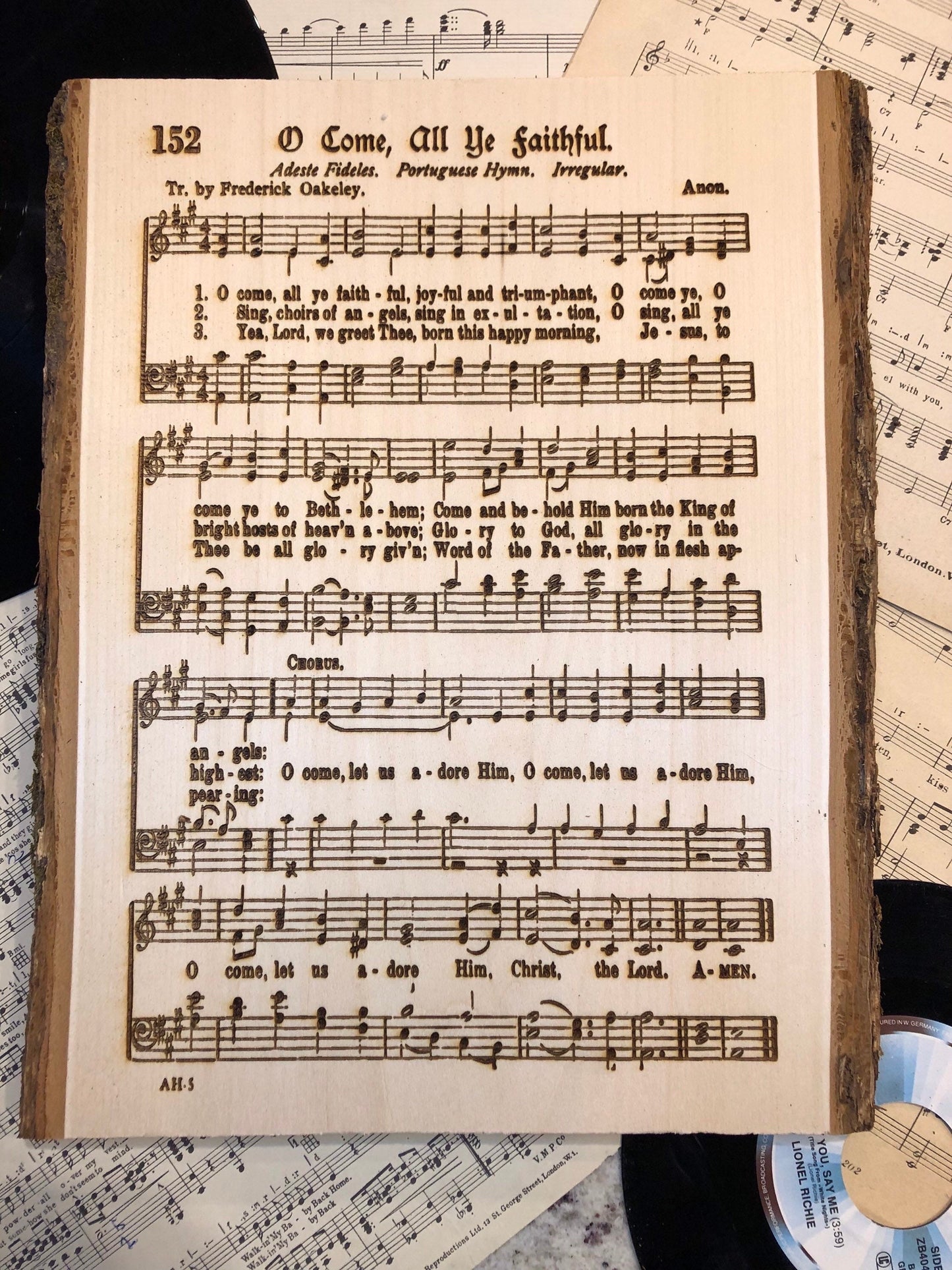 Laser Engraved Hymn | Engraved Hymn Wood | Live Edge Wood | Live Edge Plank | Live Edge Hymn |
