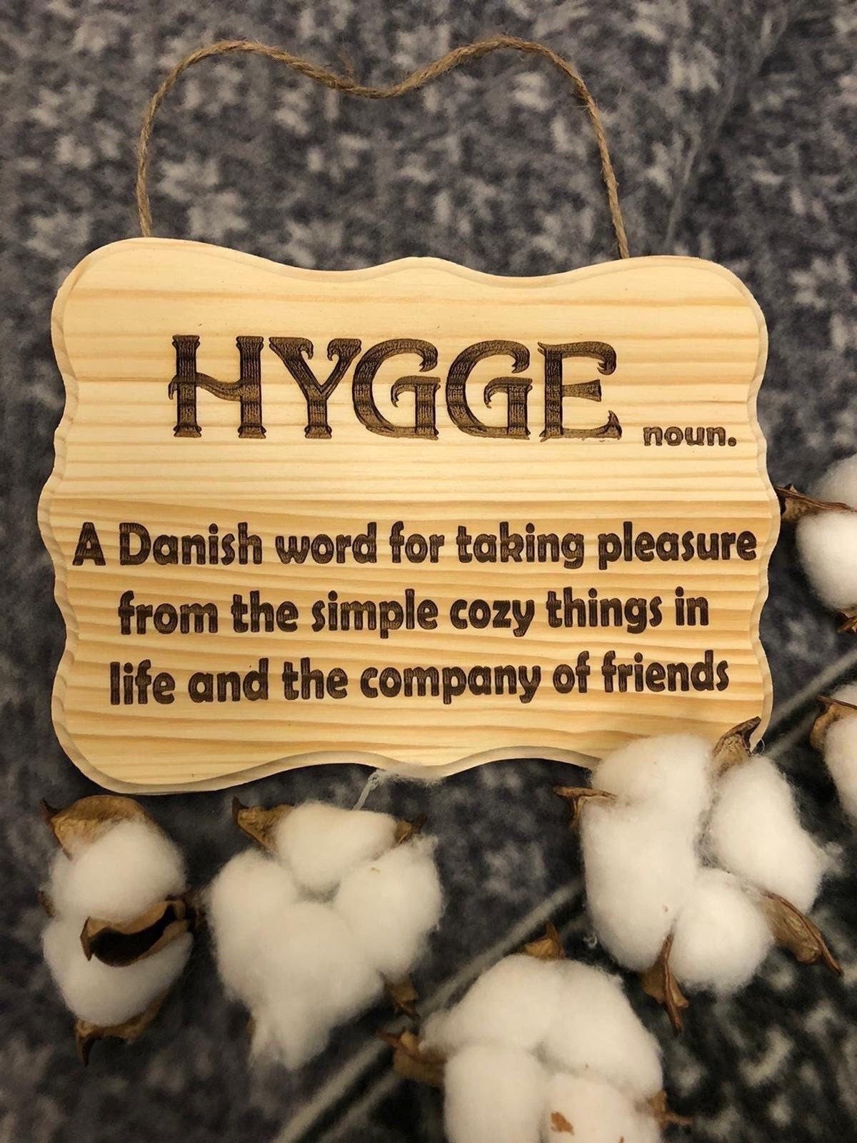 Hygge Sign | Laser Engraved | Wood Sign | Home Decoration | Hanging Custom Sign |