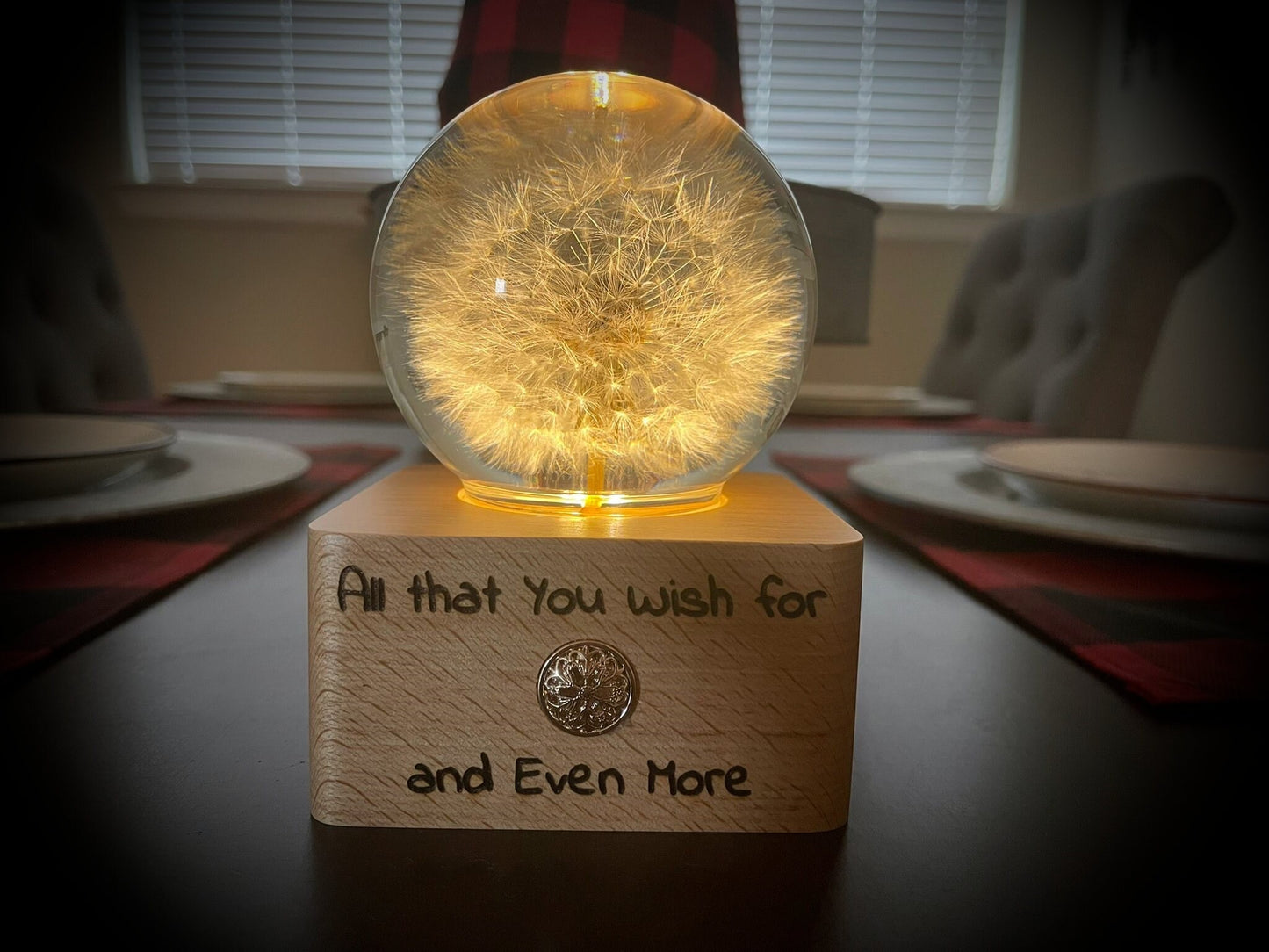 MISS LI Garden Forever Flowers | 3D Crystal Ball | LED Lights | Personalized | Custom Text | Custom Image | Laser Engraved