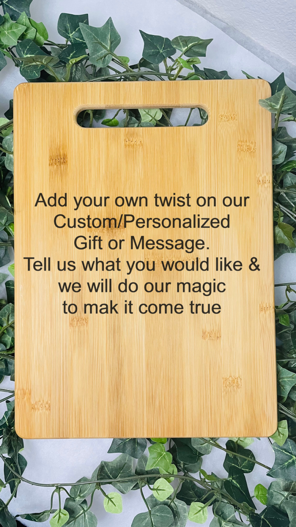 Personalized Classic Cutting Board | Bamboo Cutting Board | Customized Cutting Board | Laser Engraved | Message | Poem |