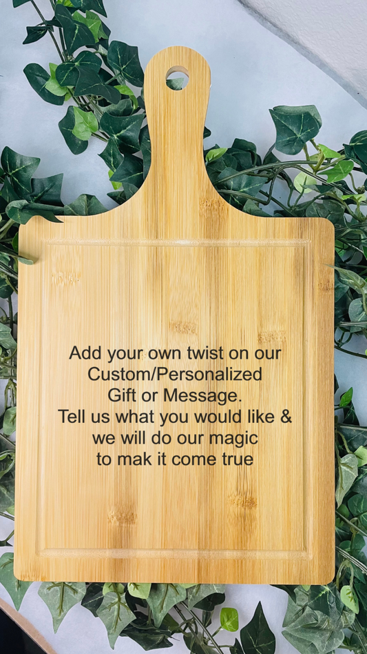 Personalized Paddle Bamboo Cutting Board | Bamboo Paddle Cutting Board | Customized Paddle Cutting Board | Laser Engraved |