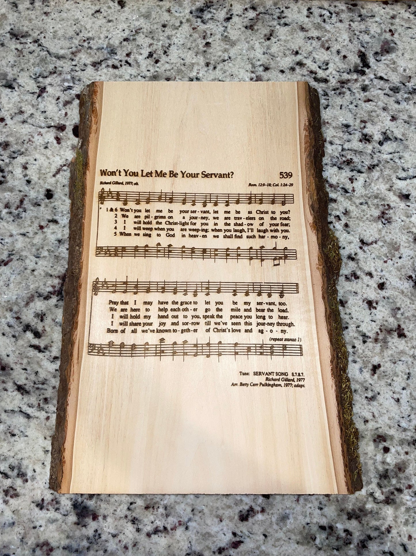 Laser Engraved Hymn | Engraved Hymn Wood | Live Edge Wood | Live Edge Plank | Live Edge Hymn |