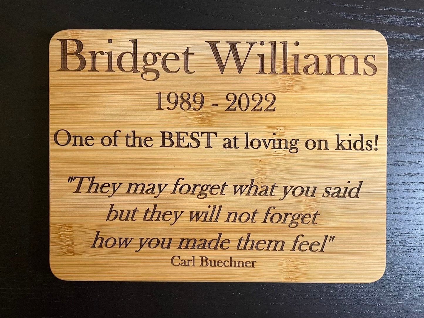 Personalized Classic Cutting Board | Bamboo Cutting Board | Customized Cutting Board | Laser Engraved | Message | Poem |